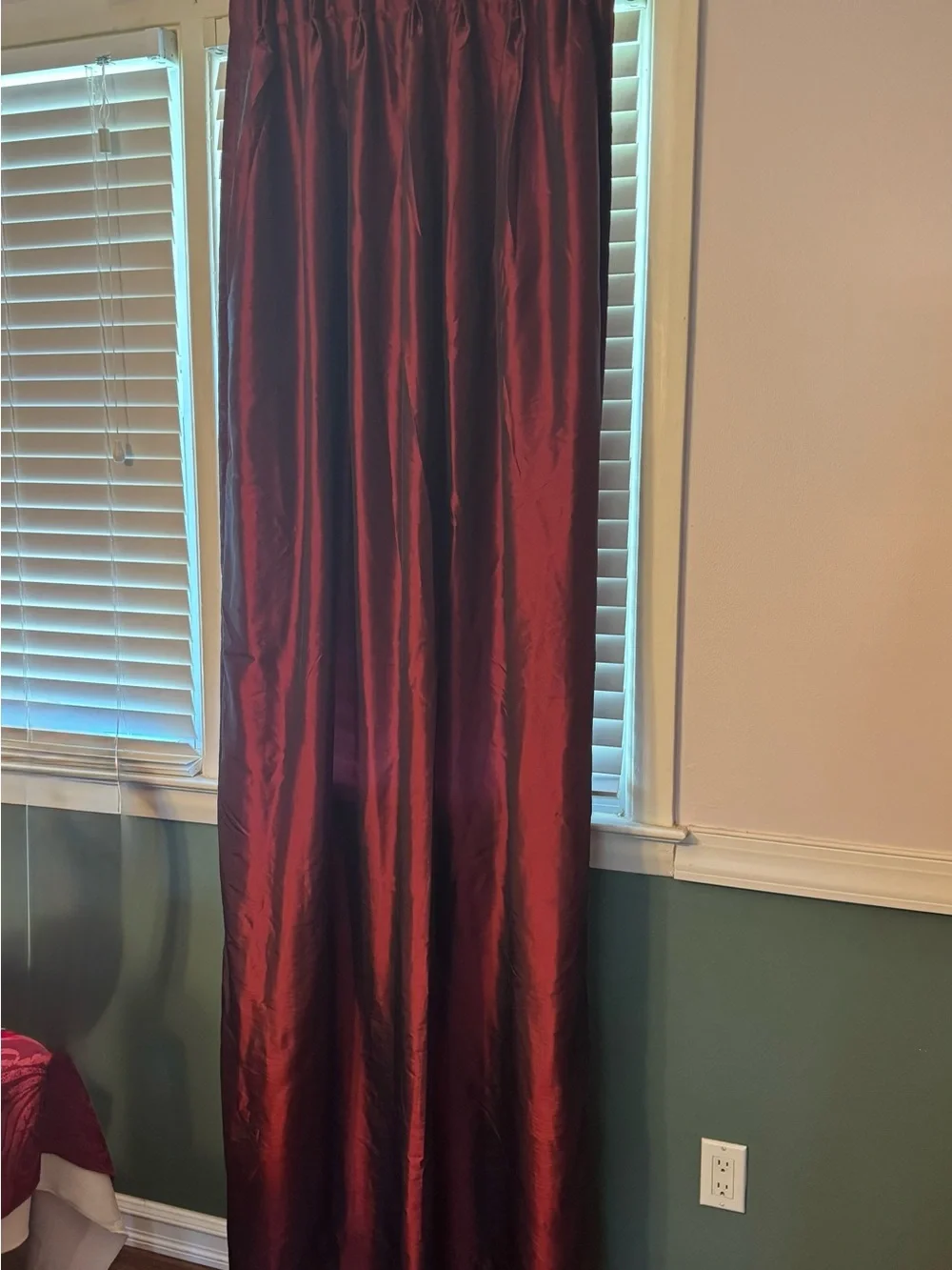 Curtains 96 Inch Length 1 Panels, burgundy Burgundy Satin